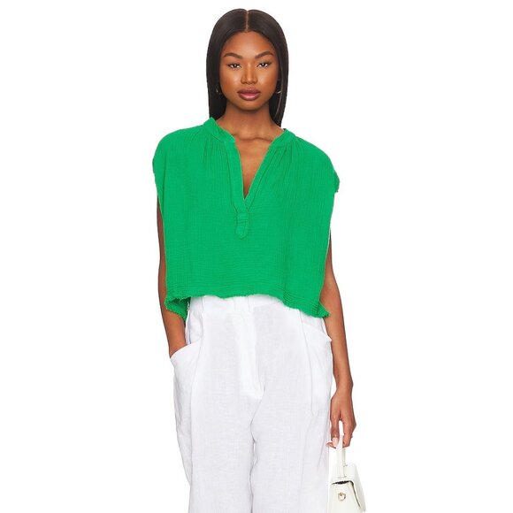 9 Seed Emerald Green Women's Blouse - Picture 2 of 6